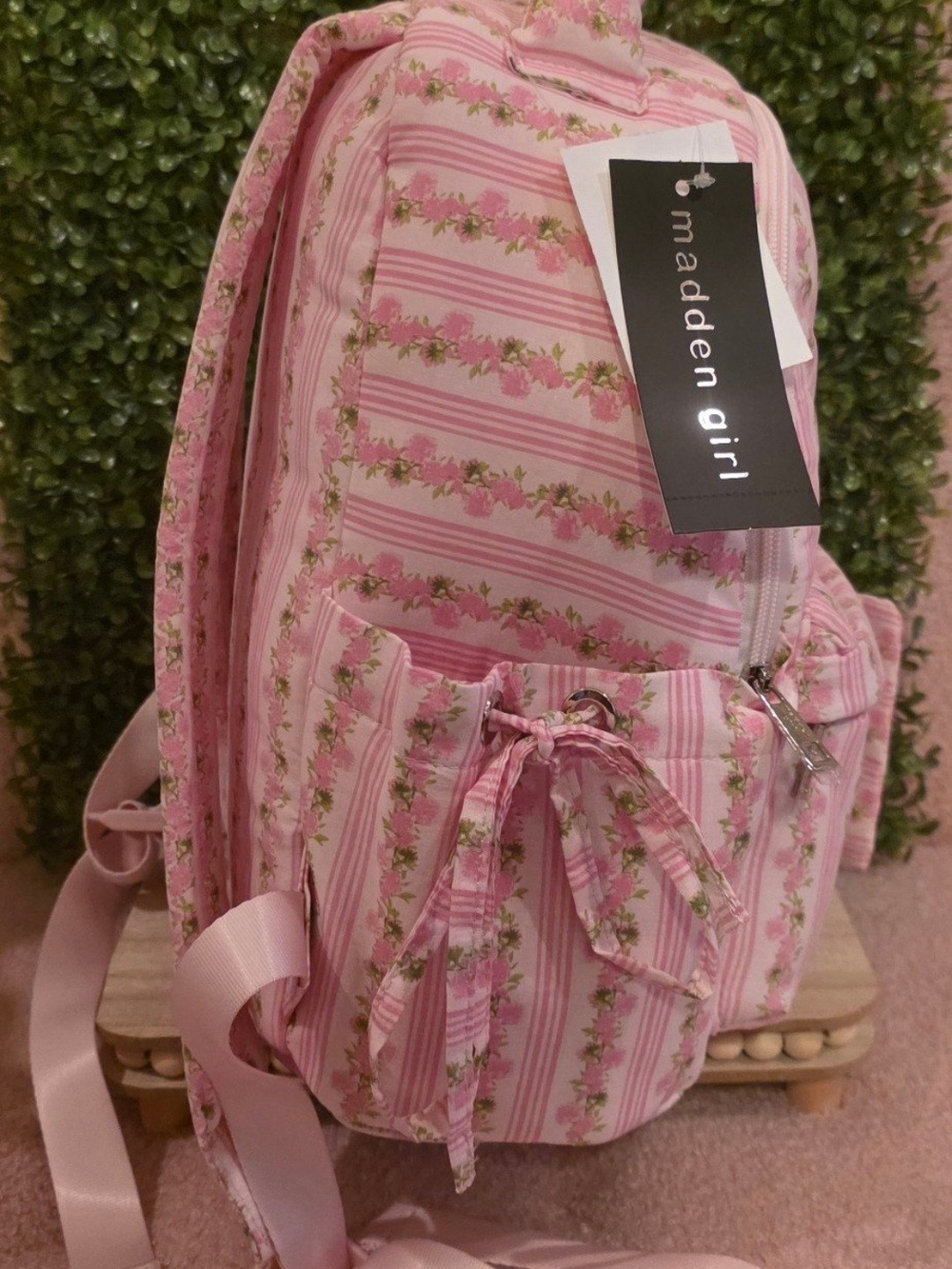Mini Pink Floral Backpack by Madden Girl. Love Shack Fancy Inspired. NWT - Picture 3 of 5